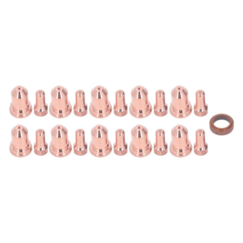 21Pcs Electrode Nozzle Set Brass 1.3mm Dia Nozzles Plasma Cutting