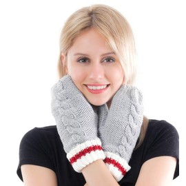 Belle Dame Women Winter Gloves Hand Warmer Mittens One Size Warm Fleece Lined Knit (GL495)
