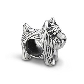 925 Sterling Silver Precious Metal Scottie The Dog Terrier Keepsake Bead Charm