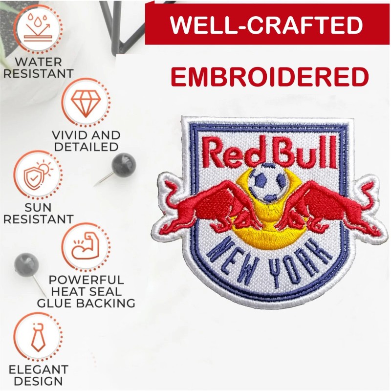 Unbranded New York Red Bulls MLS Club Logo Iron On