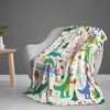 Kids Christmas Cute Dinosaur Print Blanket Throw 60"x50", Cozy Lightweight