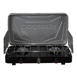 Stansport 2-Burner Regulated Propane Stove - Silver (203-93)