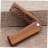 Baluue Folding Wooden Beard Comb with Case Compact Mustache Comb