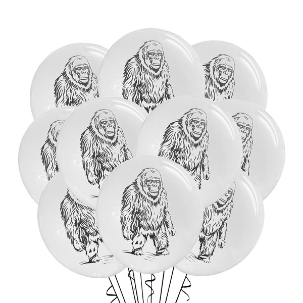 Malayan Products Bigfoot Balloons 12 Count Latex, Sasquatch Birthday Party