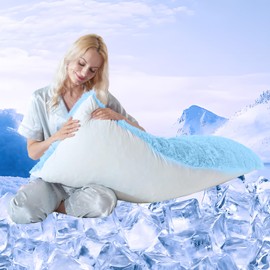 Fluffy Body Pillow Pillowcase with Zipper 20x54 Full Body Pillow Case Blue Soft Large Pillow Covers Cooling King Size Pillowcases for Body Pillows Machine Washable Throw Pregnancy Standard Pillows