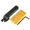 POWERTOOL Lathe Boring Bar Holder, Turning Tools 1PC Parting Off Turning Tool Holder ZQ2020R-3 Holder+10PCS Inserts+ 1PC Wrench