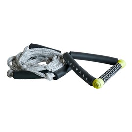 ZUP Adjustable 24.5' Wakesurf Rope with 10" EVA Comfort Handle, 2 Floats, 3 Sections, 1,800lbs Break Strength, Includes Rope Keeper for Easy Storage