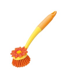 haug bürsten - Washing Up Brush with Textile Flower - Material: Nylon - Shape: Round - Colour: Mango/Mango