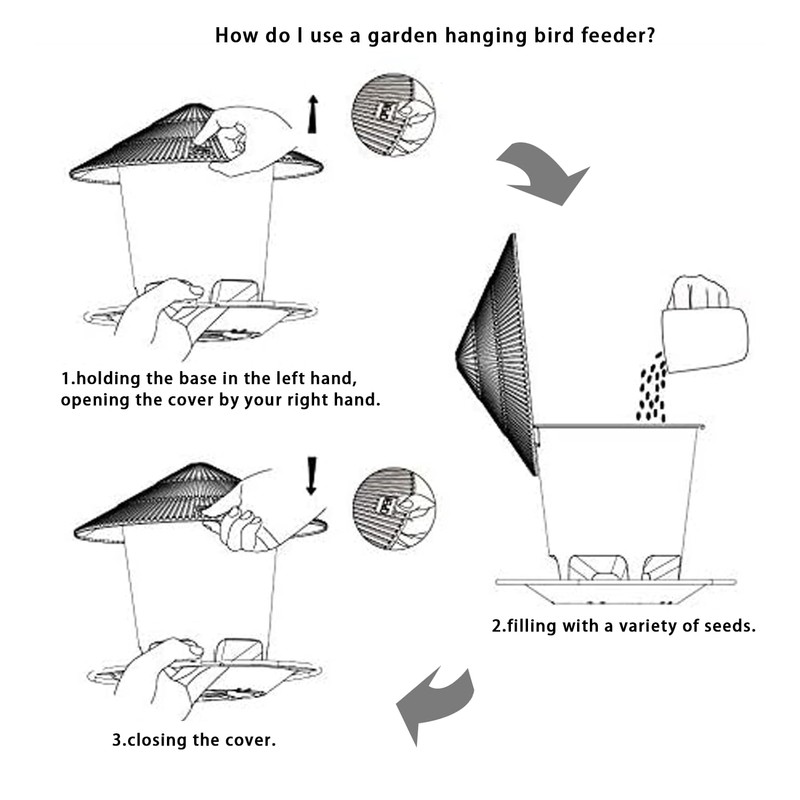 TOOSOAR Bird Feeder Weatherproof Hanging Bird Feeder with Covered Bird