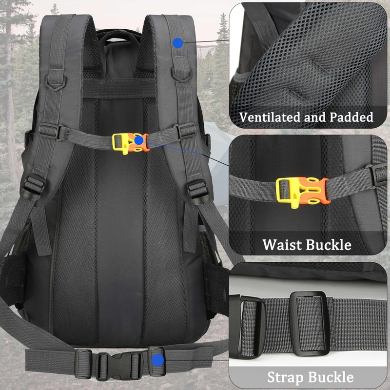 60L Hiking Camping Backpack,Hunting Climbing Backpack for Outdoor,Backpack Water Resistant,Tactical