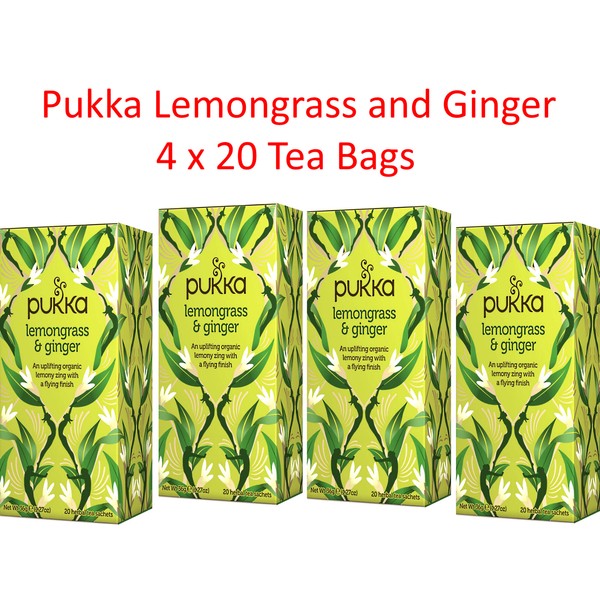 4 x 20 Tea bags PUKKA Lemongrass & Ginger ( 80 bags in total )