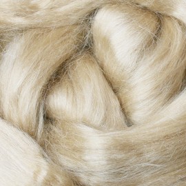 Tussah Silk Fiber for Soap Making, Spinning, Blending, Felting, Dyeing, and Paper Making. Premium Grade Natural White Combed Top Roving.