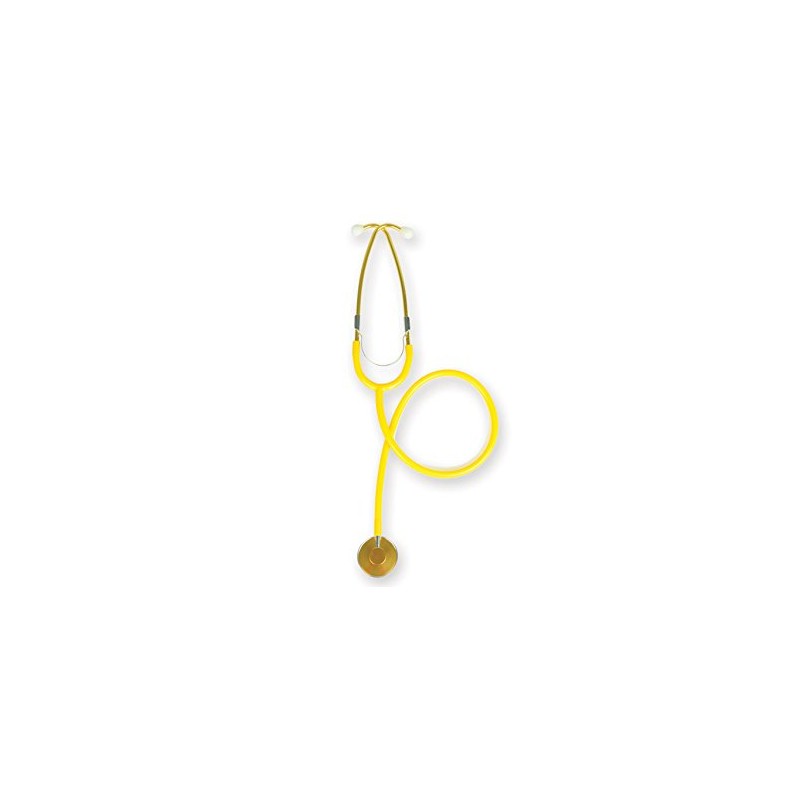 TRAD colour single head stethoscope, yellow colour, lightweight aluminium frame