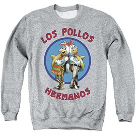 LOGOVISION Breaking Bad Los Pollos Hermanos Unisex Adult Crewneck Sweatshirt,Los Pollos Hermanos Grey, X-Large