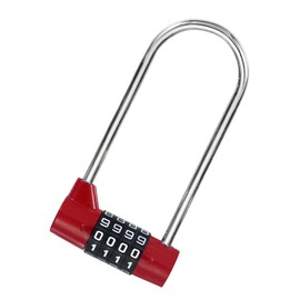PATIKIL Combination Padlock, 4 Digit Gym Locker Lock Zinc Alloy Padlock Safety Padlock for Bike Gym Locker Employee Lockers Sports Locker Case Drawer - 1 Pack (Red)