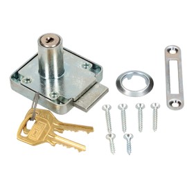 KOTARBAU Furniture Lock 42 x 42 mm Screw-On Lock with 2 Keys Cylinder Furniture Lock Cabinet Lock Drawer Lock