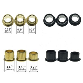 KAISH Premium Brass Vintage Size Guitar Tuner Bushings 1/4" Vintage Tuning Keys Tuning Machines Ferrules for vintage ST/TL/LP guitars Brass 6.2mm(I.D.)* 8.3mm(O.D.) Original Brass