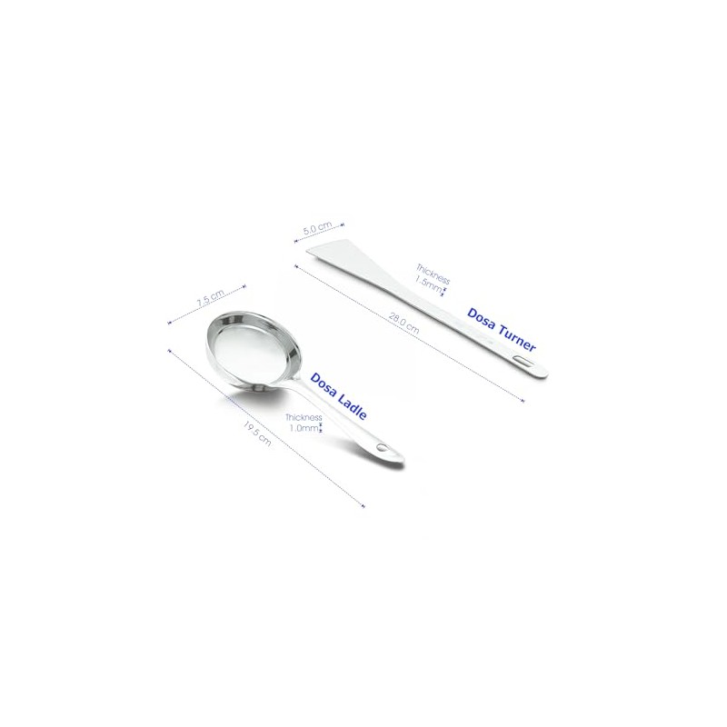 Yuktha Eternals Stainless Steel Dosa Making Spoon/Ladle Set, 2 Pcs