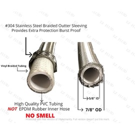 EZ-Fluid 15-Inch Braided Flexible Stainless Steel Water Heater Connector For Female Iron Water Pipes Fitting, 3/4-Inch FIP x 3/4-Inch FIP