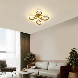 SENQIU LED Ceiling Light, 30 W Modern LED Ceiling Light, Gold Acrylic LED Ceiling Lighting for Living Room, Bedroom, Kitchen, Bathroom, Neutral Light 4500 K, 30 cm