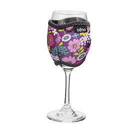Oenophilia Vino Hug Neoprene Wine Glass Sleeve Charm (Flowers)