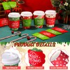 100 Pack 12 oz Christmas Disposable Coffee Cups with Lids