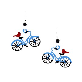 Cardinal on Blue Bike