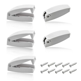 Yourkar 5 PCS RV Door Holder, UV-Protective & Durable ABS Plastic Baggage Trailer Door Open Clips, Rounded RV Van Camper Compartment Latch Clips with Metal Screws, Car Accessories