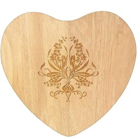 'Art Nouveau Flowering Bulb' Wooden Heart Shaped Chopping/Cutting Board (WB00080721)