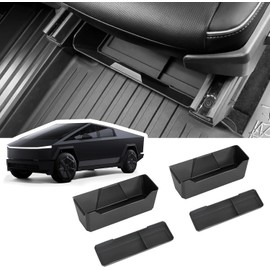 DING.PAI 2024 Cybertruck Front Under Seat Storage Box for 2024 Cybertruck Accessories with Silicone Pad Interior Accessories, Organizer Hidden Tray Underseat for Cybertruck (2 Pack)