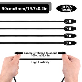 Luggage Straps for Warning Sign Italy and Spain, Pack of 10 Elastic Tie Down Straps Warning Board, 50 cm x 5 mm Tensioning Rubber Adjustable Length for Fixing Signs, Bicycles, Motorcycles, Canvases