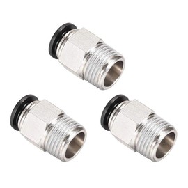 TA-VIGOR 3Pcs 1/2NPT Male x 6mm Push to Connect Pneumatic Fittings, Straight Quick Connect Air Line Fittings Push in Pneumatic Connectors for PE PU Nylon Tubing Pneumatic Quick Joint Adapter
