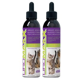 UroMAXX, Cat & Dog Urinary Tract Treatment, Bladder & Kidney Support for Dogs and Cats, Powerful Yet Gentle Pet Care, with Liquid Cranberry & Glucosamine, Salmon Flavor, 6 oz Bottle, 2 Pack