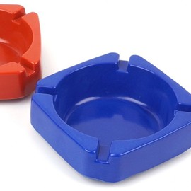 Colorful Square Plastic Ashtray - Simple & Modern Indoor/Commercial Use Simple Design 4ea