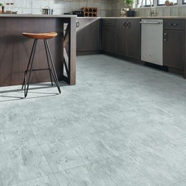 Glacier Gray 2.6-mil x 12-in W x 12-in L Water Resistant Peel and Stick Vinyl Tile Flooring (24-sq ft/Carton)