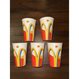 McDonald's Set Of 5 Vintage 90s McDonald's Wax Paper Cup 1996 Fast Food Memorabilia - NEW!