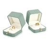 Oirlv PU Leather Double Ring Box Elegant Ring Storage Box