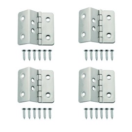 JianLing 4pcs Three-Folding Folding Hinges, 41x15mm Vintage Decorative Hinges with 24 Screws for Cabinet Door Luggage Jewelry Box Wooden Case Wardrobe