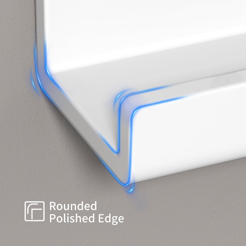 AITEE Vinyl Record Shelf Wall Mount: 6 Pack Acrylic White