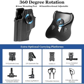 CYTAC Level II Tactical Security Gun Holster | Fits Glock 43, 43X | R-Defender Gen3 Series | CY-G43G3