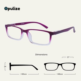 OPULIZE-See Blue Light Blocking Gafas de lectura Purple Computer Gaming Anti Glare Hombres Mujeres B95 +2.50