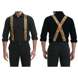 QCWQMYL Camo Suspenders for Men - Heavy Duty Clips, Big & Tall - 2" Men's Suspenders - Camo Yellow