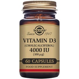 Solgar Vitamin D3 4000 IU (100 µg) Vegetable Capsules - Pack of 60 - Cholecalciferol - Keeps Bones and Teeth Healthy - Supports Muscle Function & Immunity - Vegetarian