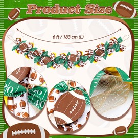 Giegxin Football Garland Party Decorations 6 Ft Football Game Hanging Banners Sports Day Decorative Supplies for Birthday Fireplace Home Wall