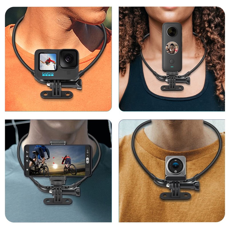 Neck Hanger, GoPro Accessory, Multi-Angle Adjustable, Neck Holder for Action