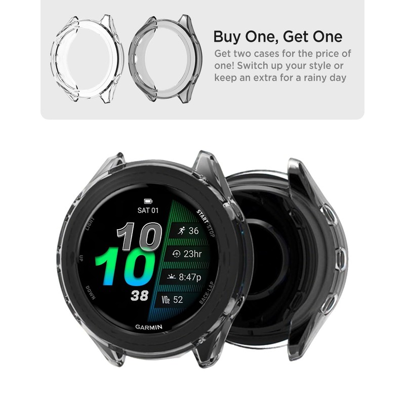 Miimall 2-Pack Case Compatible with Garmin Forerunner 970, Soft TPU