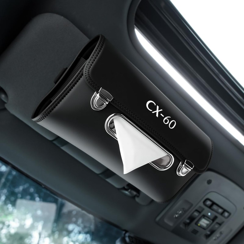 CX-60 Car Tissue Case Stylish with Lid 2-Way Installation for