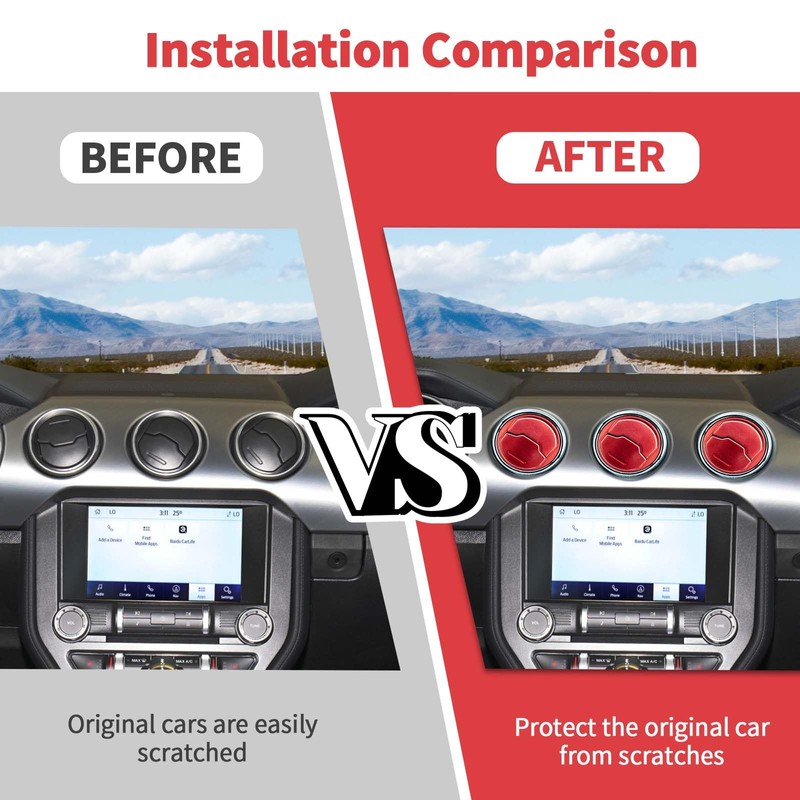 Jimen Compatible with Ford Mustang 2015-2023, 9PCS Center Console Dashboard
