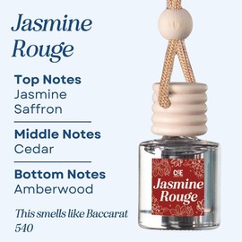 Scented Car Air Freshener - Long Lasting Car Diffuser - Last 60+ Days:_Jasmine Rouge