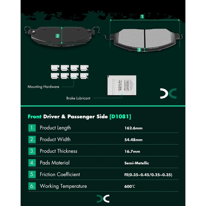 SCITOO D1081-7986 Front Brake Pads Fit For 2005 2006 2007